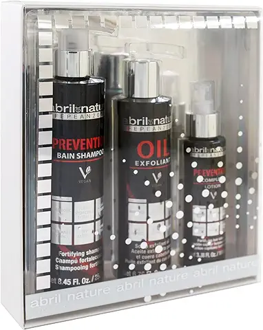 Abril et Nature - Pack Tratamiento Profesional Anti-caída del Cabello PREVENTION COMPLEX - Incluye Champú Anti-caída, Aceite Exfoliante y Loción Anti-caída.  