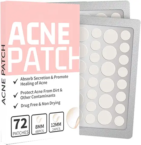 Absorbente de Acné,Parches Para Acné,Anti-Acné Parches,Parches de Acné,Para el Acné cara y Parche de Manchas de la piel que Oculta el Acné,72PCS  