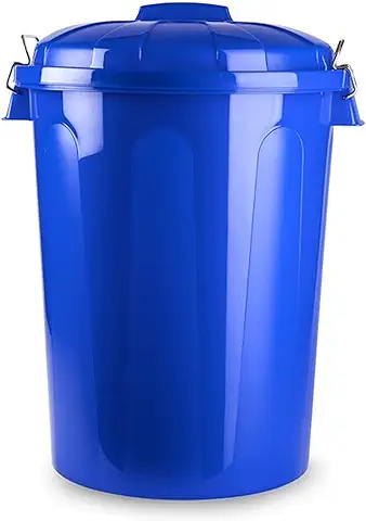 AC - Cubo de Basura con asas Metálicas 70L - Exterior e Interior - Cubo Reciclar - Cubo de Almacenaje - Fabricado en Plástico Resistente. - Ideal para el Hogar, Trabajo, Hostelería, etc. Color Azul  