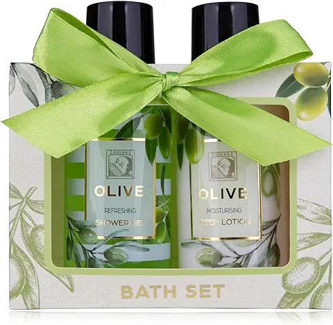 Accentra - set de Ducha set de Regalo para Mujer OLIVE en una Hermosa caja de Regalo - set de Cuidado de 2 Partes con gel de Ducha y Loción Corporal - set de Regalo de Bienestar para Cumpleaños  