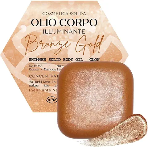 Aceite Corporal Sólido BRONZE GOLD ILLUMINATING - Crema Corporal Hidratante con Brillo Corporal Nutritivo y Perfumado para Mujer - Neroli - Crema Bronceadora Corporal - Aceite Corporal con Brillo  