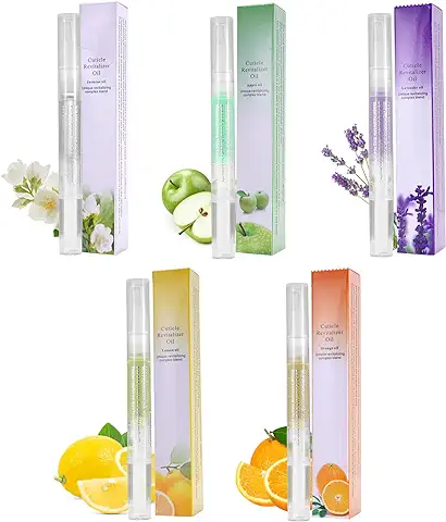 Aceite Cuticulas Uñas,5pcs Aceite De Cuticulas Uñas Aceite Para Cuticulas Aceite Cuticulas,Cutícula Remover Pen Nail Aceite Mixtos Para Reparar CutíCulas Agrietadas y Secas Para Tratamiento De Uñas  