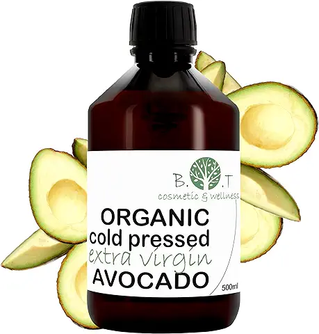 Aceite de Aguacate Bio Aceite de Masaje Vegetal Ecologico Corporal, Pelo, Facial, Aceite Natural Cara Prensado en Frío Serum Cabello Organico 100% pure 500 ml  