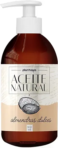 Aceite de Almendras Dulces, Dosificador 500ml, Múltiples Usos, Hidrata Cuerpo, Piel, Uñas, Cabello,Aporta Vitamina E, Sostenible, Marrón, 500 Mililitros  