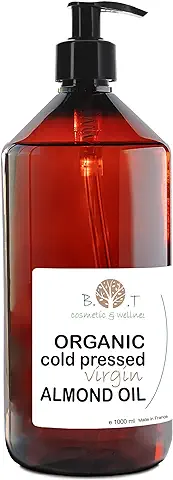 Aceite de Almendras Orgánico Prensado en Frio 100% Natural Hidratante Corporal y Facial | Antiestrías | Cuidado Piel Bebé | Reparador Cabello Seco | Aceite Masaje Gravidanza, 1000 ml  