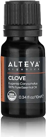 Aceite de Clavo Orgánico Alteya (Eugenia Caryophyllus) 10 ml - 100% Aceite Esencial de Clavo Natural Orgánico Certificado por el USDA  