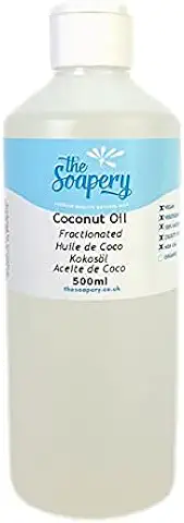 Aceite de coco Fraccionado, 500 ml, Aceite base 100 % puro y Natural para Tratamientos de piel y Cabello  
