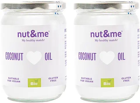 Aceite de Coco Orgánico de Sri Lanka 1000 ml Nut&me | Natural | Vegano | Prensado en frio | sin Gluten - sin Aditivos | Keto | Pack 2x500 ml  
