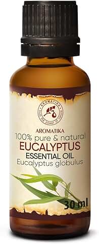 Aceite de Eucalipto 30ml - 100% Puro & Natural Aceite Esencial - Eucalyptus Globulus - China - Mejor para Belleza - Sauna - Aromaterapia - Inhalación - Difusor - Spa - Promueve Salud  