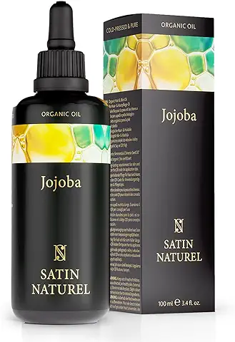 Aceite de Jojoba 100% Orgánico, Puro y Natural 100ml /Prensado en Frío /Aceite Hidratante para Piel, Cabello y Uñas con Vitaminas A, B y E /Envasado en Vidrio Violeta con Protección Contra la Luz  
