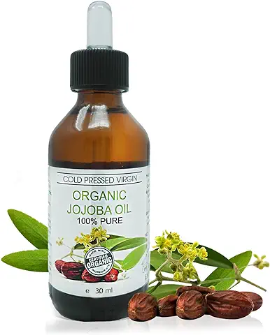 Aceite de Jojoba Ecológico 100% Puro Prensado en Frío | Hidratante para Rostro/Cuerpo | Para Mascarillas Capilares/Faciales | Cuidado Ojos, 30ml  