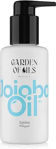 Aceite de Jojoba Ecológico, Prensado en Frío, 100 % Puro, Aceite de Cuidado para Cuerpo, Cara, Cabello, Uñas, sin Experimentos con Animales y Vegano, Botella de Cristal con Bomba (100 ml)  