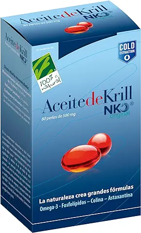 Aceite de Krill Antártico NKO - Omega 3 EPA + DHA - 80 Perlas de 500mg Blíster - Con Fosfolípidos y Colina - 3 Veces Más Biodisponibilidad que Aceite de Pescado - Extracción en Frío - 100% Natural