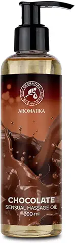 Aceite de Masaje Sensual Chocolate 200ml - Aceite de Almendras y Aceite de Semilla de Uva - Aceite de Masaje - Cosméticos Naturales con Delicioso Aroma - Aceite de Masaje y Relajación  