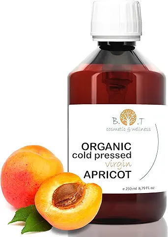 Aceite de Nuez de Albaricoque Ecológico & Prensado en Frío, Aceite de Albaricoque para el Cuidado Facial, Corporal & Capilar, Contorno de Ojos, Rejuvenecedor, Hidratante - 250 ml  