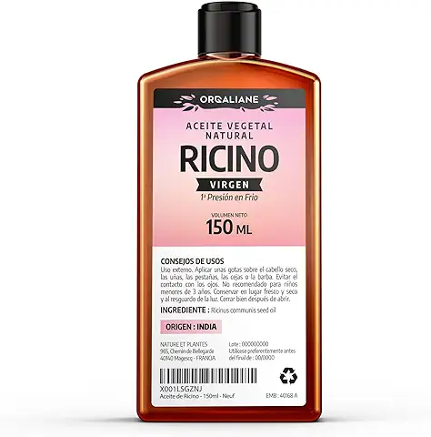 Aceite de Ricino 150 ml - 100% Virgen - Puro y Prensado en Frío - Ricinus Communis - Cabello, Pestañas, Cejas, Uñas, Barba  