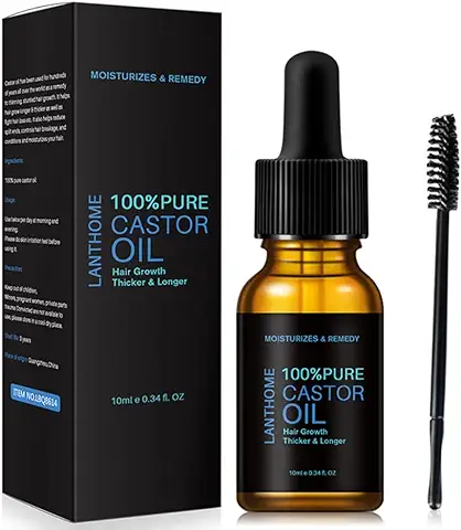 Aceite de Ricino - Aceite de Ricino 100% puro y Naturalmente Prensado en Frío para Cabello, Pestañas, Cejas, Barba, Uñas  