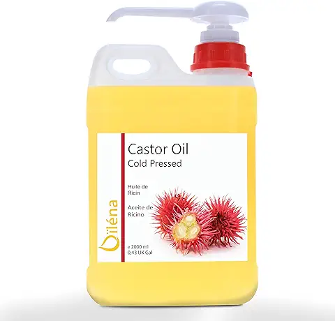 Aceite de Ricino Natural Fortalecedor Pestañas, Cejas, Barba | Revitalizante Cabello | Masaje Corporal | Fortalecedor Uñas, Gel Crioterapia, Champú Cebolla/Cafeína 2000 ml  