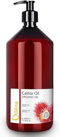 Aceite de Ricino Puro, Castor Oil, Acelera el Crecimiento del Pelo, Pestañas, Barba y Uñas. Prensado en Frío. Con Sérum Anticaída 100% Vegano 1000 ml  