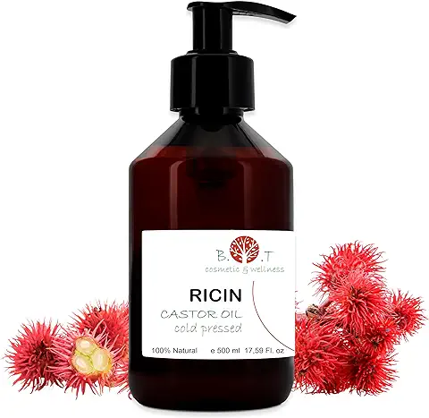 Aceite de Ricino Serum Pestañas y Cejas, Aceite Reparador Pelo, Estimulador del Crecimiento, Hidratante Barba, Anticaida Natural, Uñas y Cuticulas BIO Castor Oil 500 ml  
