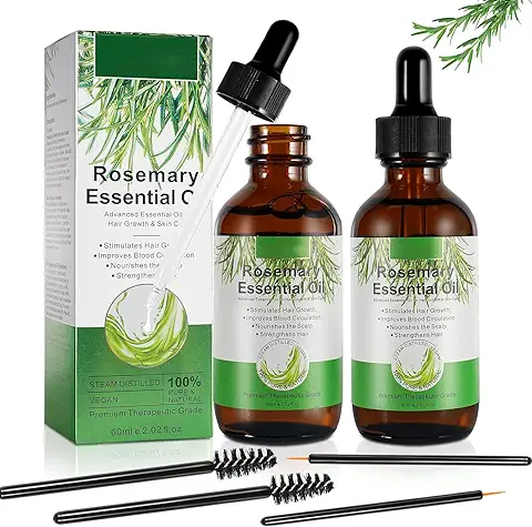 Aceite de Romero para el Crecimiento del Cabello 2 Paquetes, Cuidado de la Piel, Aceite para el Tratamiento de la Caída del Cabello para Mujeres y Hombres, Nutre el Cuero Cabelludo  