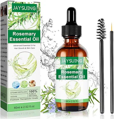 Aceite de Romero,60ml Aceite de Romero para el Cabello 100% Pure Natural Rosemary Oil Hair Growth,Aceite Romero Cabello para Cejas, Pestañas Adecuado para Aromaterapia, Masaje y Difusión de Aromas  