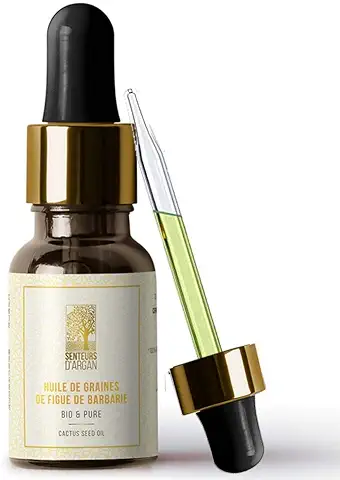 Aceite de Semillas de higo Chumbo puro Orgánico Prensado en Frío 100 % puro , Natural El Mejor Aceite Anti-envejecimiento, para el Rostro, Cabello, Cuerpo y Contorno de Ojos, Antiarrugas – 10 ML  