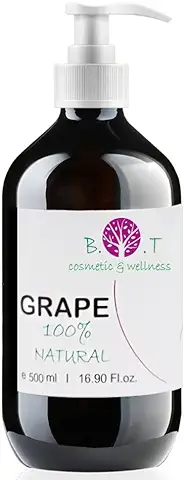 Aceite de Semillas de Uva Prensado en Frío Hidratante Cabello y Piel | Desmaquillante Natural | Potenciador de Colágeno y Elastina | Suavizante y Reparador Capilar 500 ml  