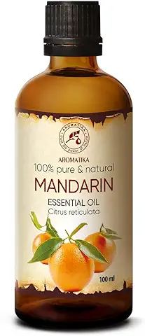 Aceite Esencial de Mandarina 100ml - Citrus Reticulata - Aceites Esenciales para Difusor - Buen Olor - Relajación - Cuidado Piel - Cabello - Humidificador Aceites Esenciales  