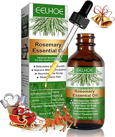Aceite Esencial de Romero para el Crecimiento del Cabello - 100% puro Orgánico para el Cuidado de la Piel, Cejas, Pestañas, Nutre el Cuero Cabelludo,30ml  