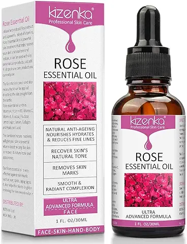 ¡Aceite Esencial de Rosa, Cuidado de la piel con Vitamina C, Mejorando las Arrugas Antienvejecimiento, Perfecto para Aromaterapia, Relajación, Terapia de la piel y más - NATURAL  