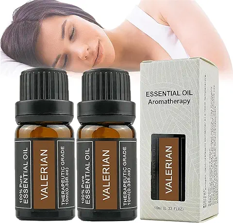Aceite Esencial de Valeriana Leise, Aceite Esencial de Ayuda para Dormir de Raíz de Valeriana, 10ml Aceite Esencial de Raíz de Valeriana para Dormir, Diga Adiós a las Noches sin Dormir (2 Piezas)  