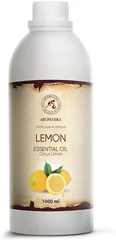 Aceite Esencial Limón 1000ml - Aceites de Aromaterapia para Difusor - Citrus Limon - Aceite de Limón - Cuidado Piel - Aceites para Velas - Fragancia para Hogar  