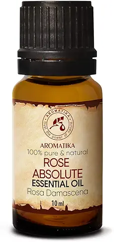 Aceite Esencial Rosa Absoluto 10ml - Rosa Damascena - Aromaterapia - Fragancias para Hogar - Aceite Absoluto Rosa para Difusores - Relajación - Aromalampa - Calmante - Buen Sueño - Dormir Bien  