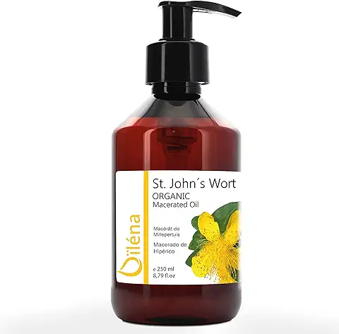 Aceite Macerado de Hierba de San Juan Puro · Aceite de Hiperico · Aceite Natural para el Cuidado Corporal, Facial y del Cabello · Aceite de Hiperico para Masaje 100% Natural · 250 ml  