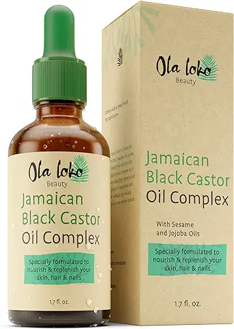 Aceite Natural de Ricino Negro de Jamaica para el Crecimiento del Cabello, las Pestañas, las Cejas y el Cuidado de la Piel, Aceite de Crecimiento 100% Puro, Hidratante y Nutritivo  