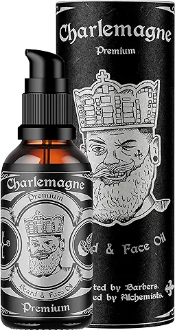 Aceite para Barba Charlemagne - Aceite para Barba Vegano Aroma Lima Menta - Desarrollado por Barbero - Aceite Barba Hombres - Aceite Natural para el Cuidado de la Barba - Beard Oil Beard Care Oil  