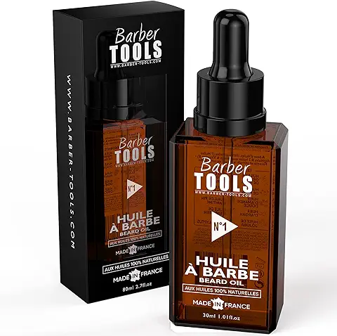 Aceite para Barba | N°1 | con Aceites 100% Naturales 30ml - Promueve el Crecimiento de la Barba - Con Aceite de RICIN, 7 Aceites Vegetales y 3 Aceites Esenciales y Vitamina E - BARBER TOOLS -  