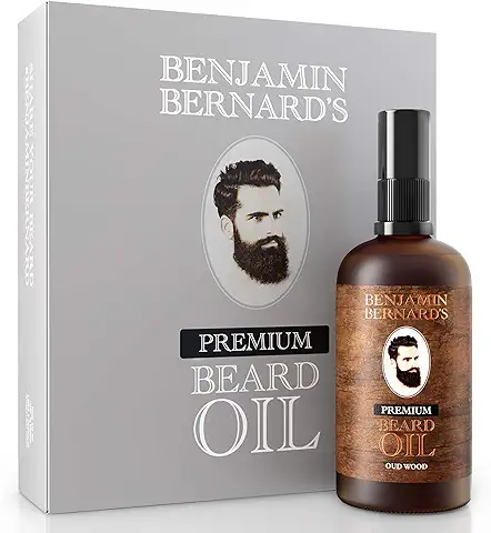 Aceite para Barba Premium de Benjamin Bernard - Mezcla de Cuidado Masculino con Aceites Esenciales de Jojoba y Vitamina E - Tratamiento Hidratante Natural - Suero y Suavizante para dar Forma  