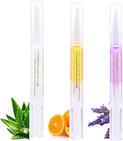 Aceite para Cuticulas, Tratamientos para Uñas, Aceite para Uñas, Aceite Reparador para Uñas y Cutículas, Pluma Lápiz para Cuidado de Uñas para Esmalte para Quitar Callos, 3 Piezas  