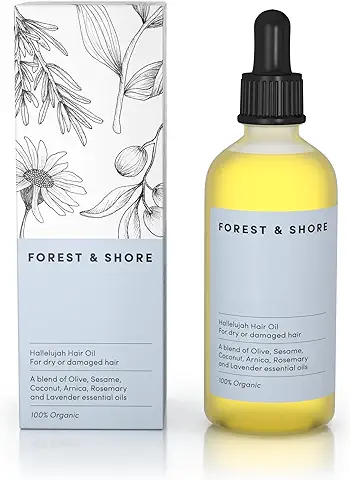 Aceite para el Cabello Hallelujah®, 100% Natural Certificado, Protección y Tratamiento con Aceite de coco Orgánico, Hidratante y Reparador para Cabello Dañado y seco  