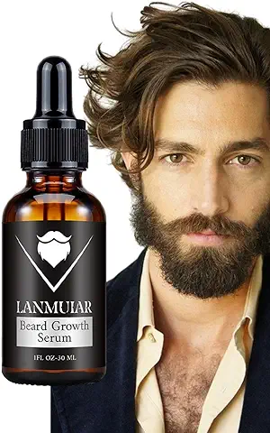 Aceite para el Crecimiento de la Barba - Aceite Esencial para el Crecimiento del Cabello - Acondicionador para Barba, Crecimiento de la Barba, Cuidado del Vello Facial para Hombres, Aceite Hmltd  