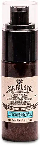 Aceite para el Cuidado de la Barba - Aceite Hidratante para Antes y Después del Afeitado Hombre - 30 ml - Contiene Aceite de Chia, Almendras y Té Verde - Sir Fausto  