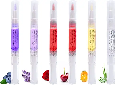 Aceite para Uñas, Aceite para Cuticulas, 6 Piezas Aceite Reparador para Uñas y Cutículas, Pluma Lápiz para Cuidado de Uñas, Tratamientos para Uñas, para Esmalte para Quitar Callos  