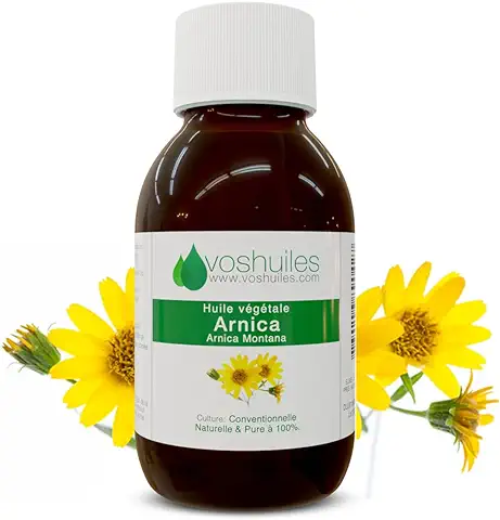 Aceite Vegetal de Flores de Arnica - 100% puro y Natural - Uso de la piel - Arnica Montana - Flower Macerá - Ideal para la Preparación Deportiva y la Recuperación - 100 ml - Vunthuiles  