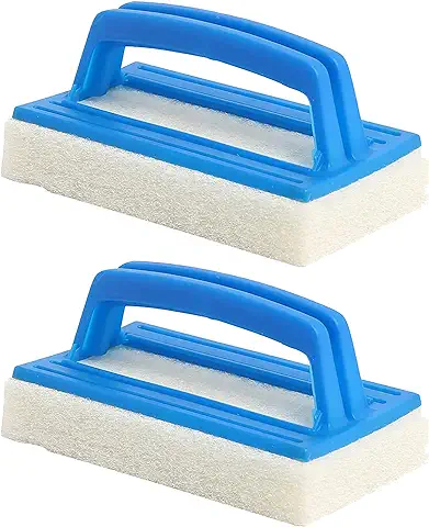 ACHANFLY 2 Piezas Cepillo Piscina Fondo Cepillo Limpiafondos Piscina con Mango Antideslizante Limpiador Fondo de Piscina para Limpiar Piscina SPA Bañera Paredes  