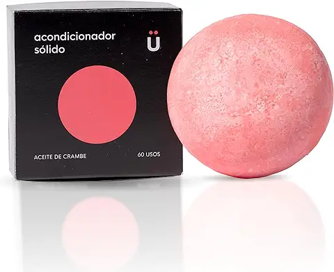 Acondicionador Sólido - Natürbrush - Acondicionador sin Sulfatos ni Parabenos, 100% Vegano y Natural, Aceite de Ricino, Manteca de Karite, Aceite de Coco - Formato Viaje 60 usos  