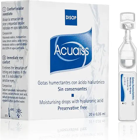 Acuaiss Gotas Humectantes sin Conservantes con Ácido Hialurónico, Lágrima Artificial en Monodosis, 20 x 0,35 ml  