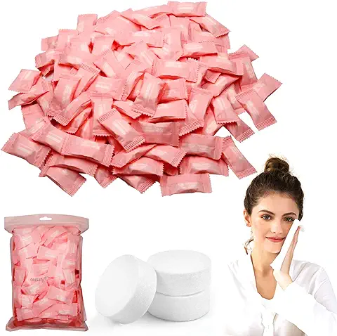ADNEWX Toallitas Comprimidas Desechables de Algodón, 160 Piezas Portátiles Toallitas Comprimidas en Pastillas para Viajes al Aire Libre, Higiene Personal, Limpieza Facial  