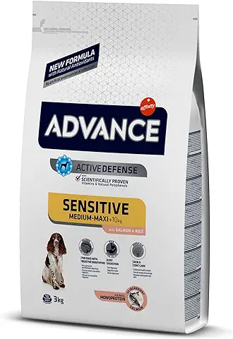 Advance Medium Maxi Sensitive Salmon, Pienso para Perros de Razas Medianas y Grandes con Sensibilidades Digestivas con Salmón, 3kg  